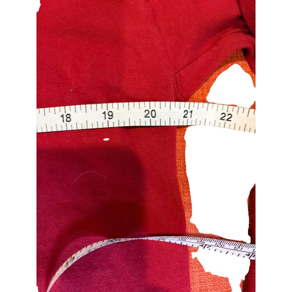 HANES Beefy-T Men's Long Sleeve Henley Size LARGE Burnt Brick Red Heritage Cabin - Picture 4 of 8
